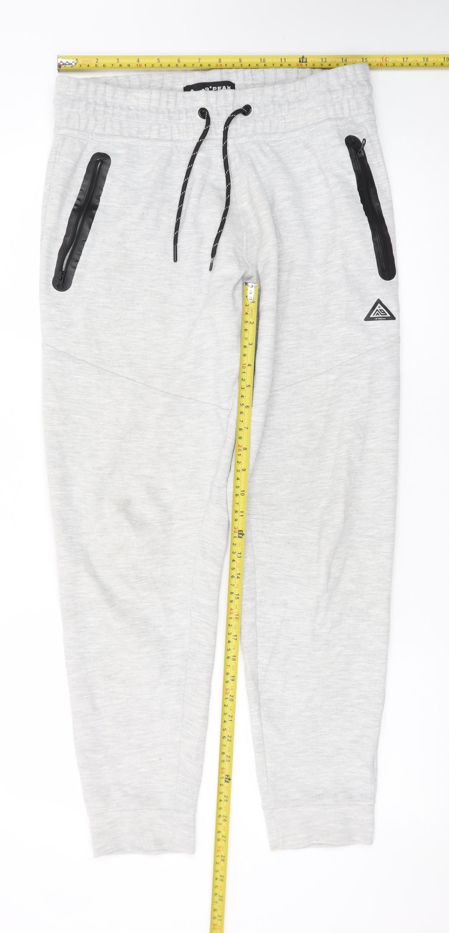 -9°PEAK Men's Grey Jogger Sweatpants S Elastic Waist Pockets