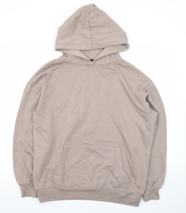 New Look Women's Beige Pullover Hoodie Size S Casual Cotton Blend