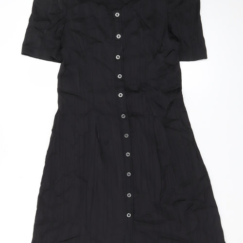 REAL FORM London Women's Black Size 14 Cold Shoulder A-Line Dress