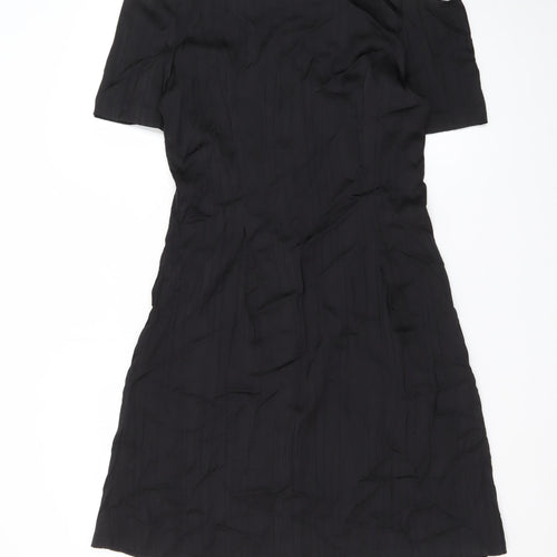 REAL FORM London Women's Black Size 14 Cold Shoulder A-Line Dress