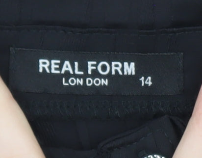 REAL FORM London Women's Black Size 14 Cold Shoulder A-Line Dress