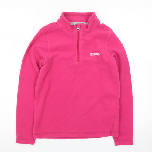 Regatta Girls Pink Fleece Half Zip Pullover Sweatshirt 11-12 Years