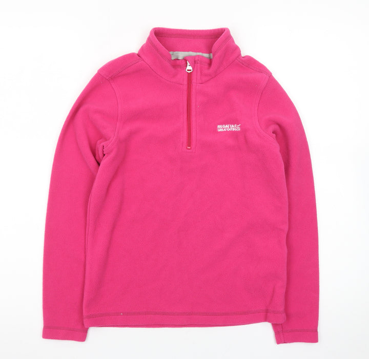 Regatta Girls Pink Fleece Half Zip Pullover Sweatshirt 11-12 Years