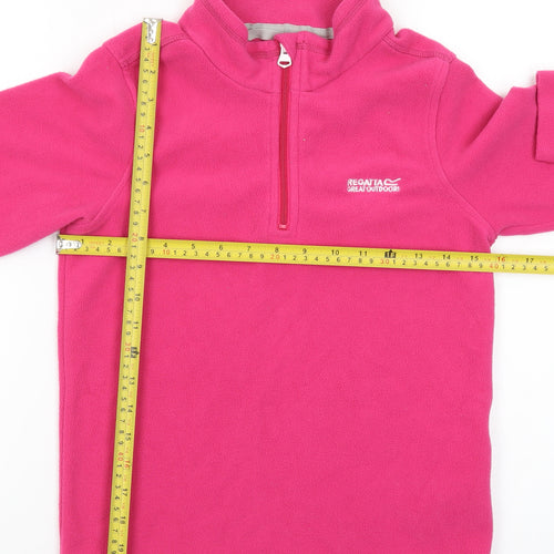 Regatta Girls Pink Fleece Half Zip Pullover Sweatshirt 11-12 Years