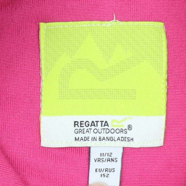 Regatta Girls Pink Fleece Half Zip Pullover Sweatshirt 11-12 Years