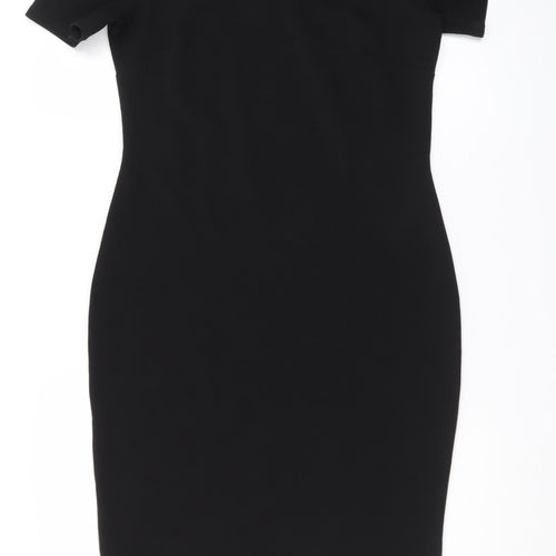 Dorothy Perkins Women's Black Size 12 Bodycon Knee Length Dress