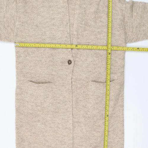 Body Flirt Women Beige Hooded Long Sleeve Cardigan M
