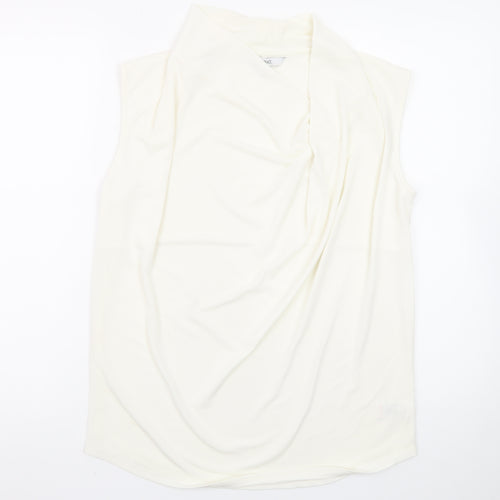 Next Women Ivory Sleeveless Cowl Neck Blouse UK 10 Polyester