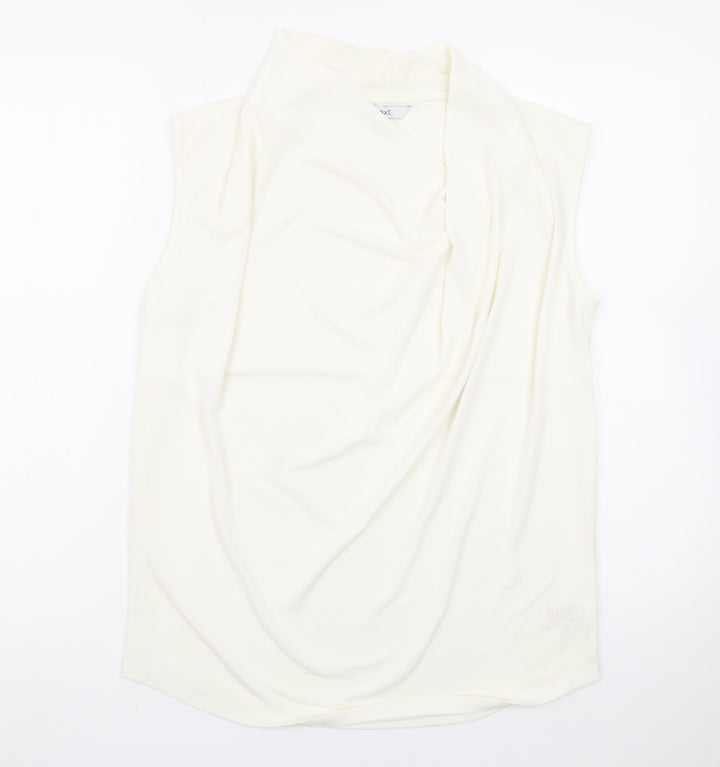 Next Women Ivory Sleeveless Cowl Neck Blouse UK 10 Polyester