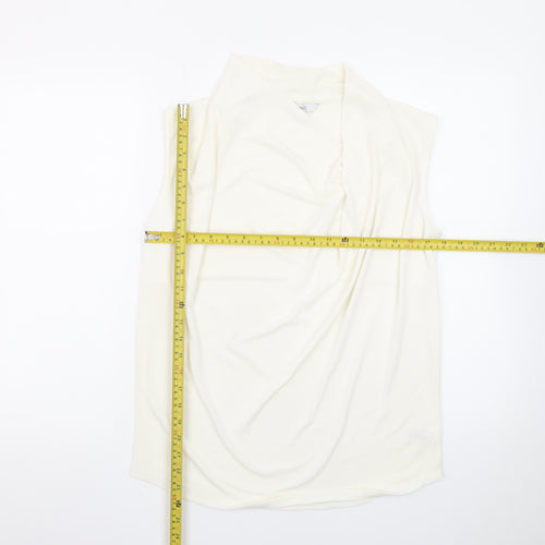 Next Women Ivory Sleeveless Cowl Neck Blouse UK 10 Polyester