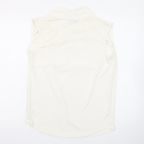 Next Women Ivory Sleeveless Cowl Neck Blouse UK 10 Polyester