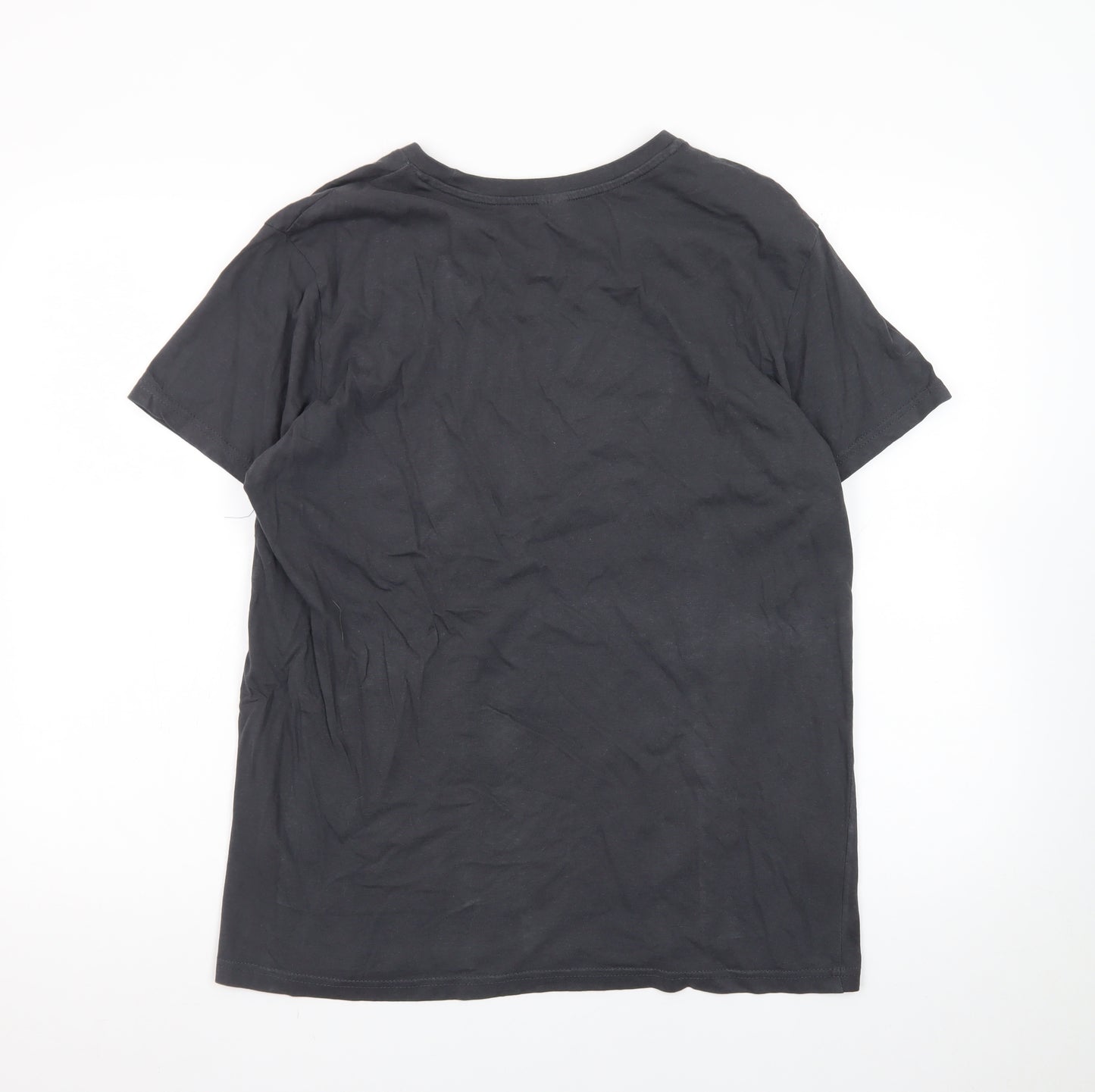 Desert Tropics Mens Black Cotton Crew Neck T-Shirt Size L