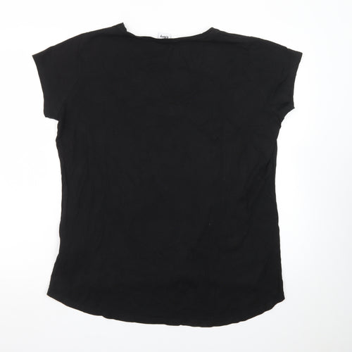 Disney Women's Black Mickey Mouse Gold Print T-Shirt XL