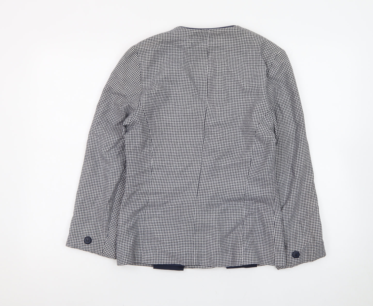 C&A Canda Womens Black & White Houndstooth Blazer Size 10 Single Breasted