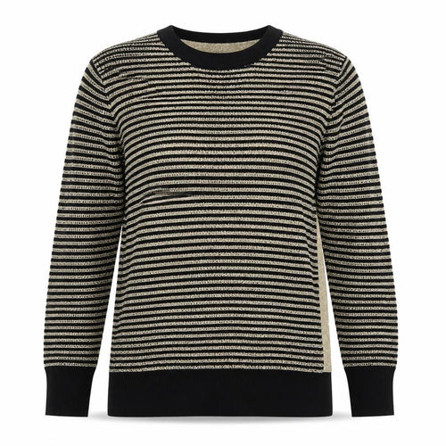 Ted Baker Women's Gold Striped Crew Neck Long Sleeve Jumper Size 12