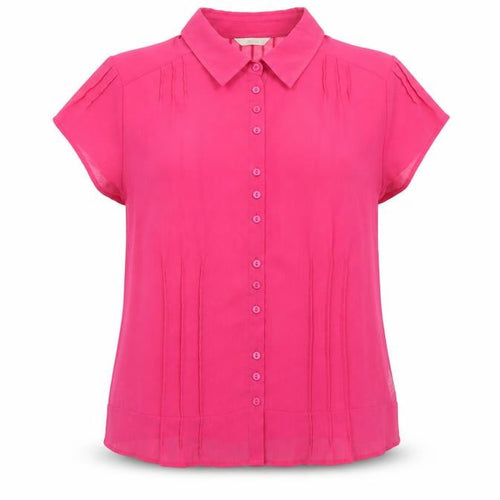 Marks and Spencer Women’s Pink Collared Short Sleeve Blouse UK 20