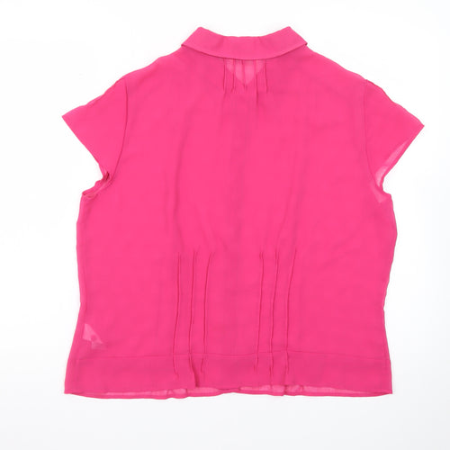 Marks and Spencer Women’s Pink Collared Short Sleeve Blouse UK 20