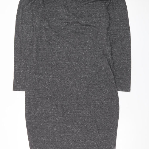 Miss Selfridge Women’s Grey Bodycon Midi Dress Size 14 Long Sleeve