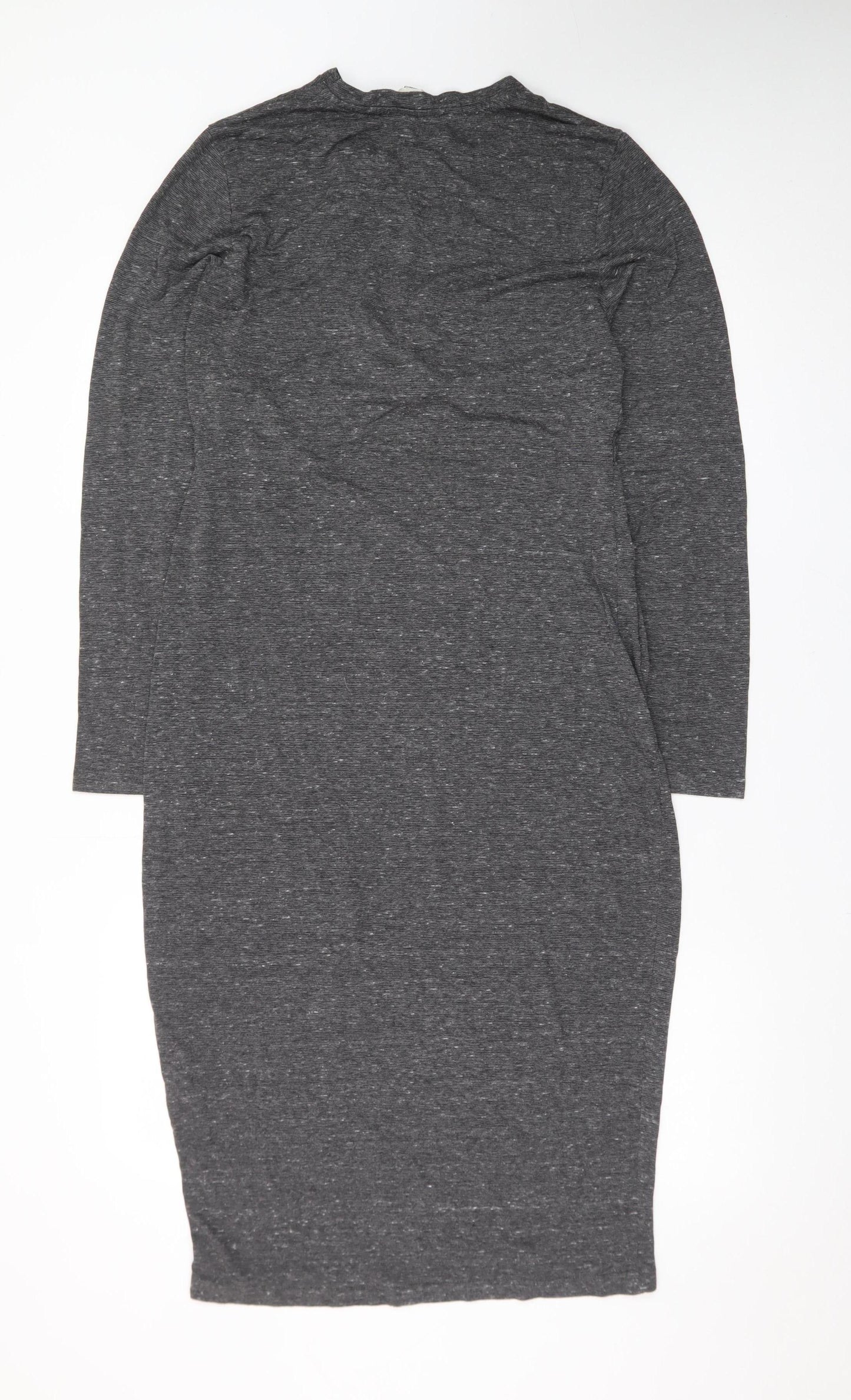 Miss Selfridge Women’s Grey Bodycon Midi Dress Size 14 Long Sleeve