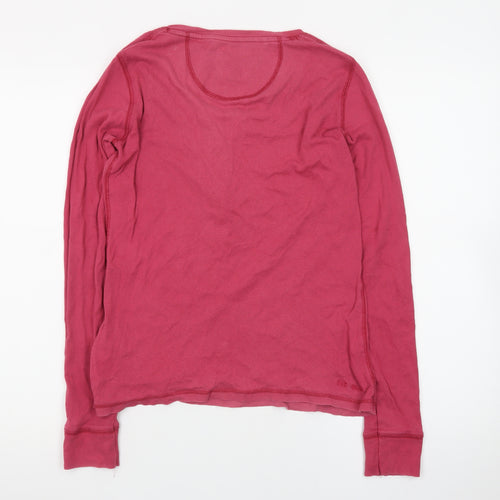 Fat Face Women’s Pink Long Sleeve Henley T-Shirt Size 10