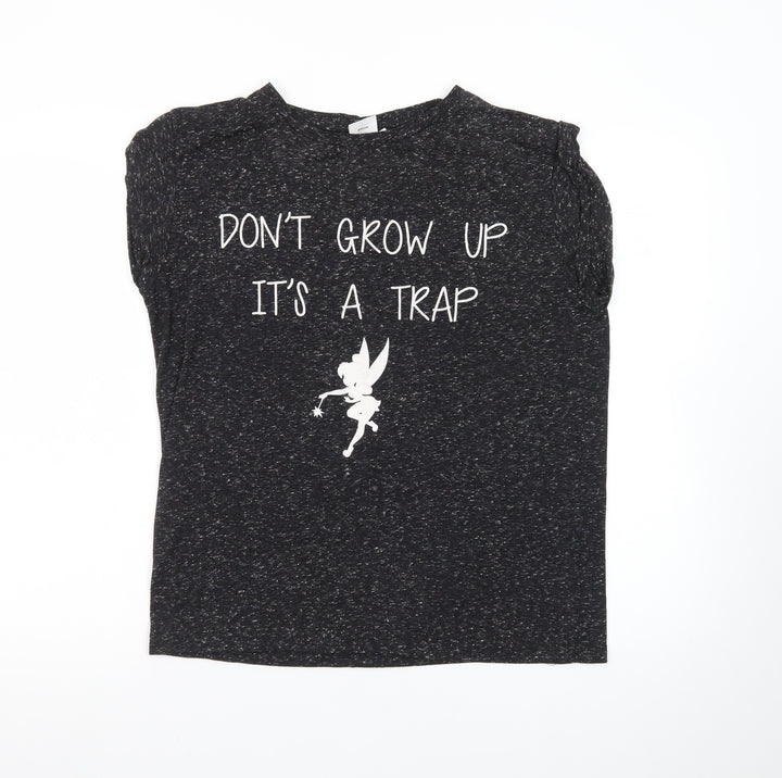 Disney Women's Black Size 14 Fairy Quote Sleeveless T-Shirt