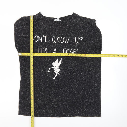 Disney Women's Black Size 14 Fairy Quote Sleeveless T-Shirt