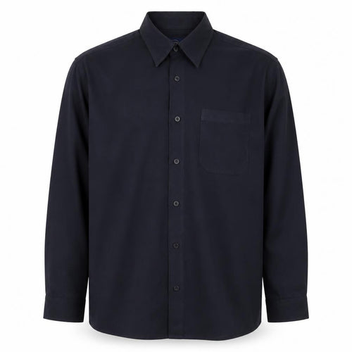 Casual Club Men's Blue Long Sleeve Microfibre Button-Up Shirt M