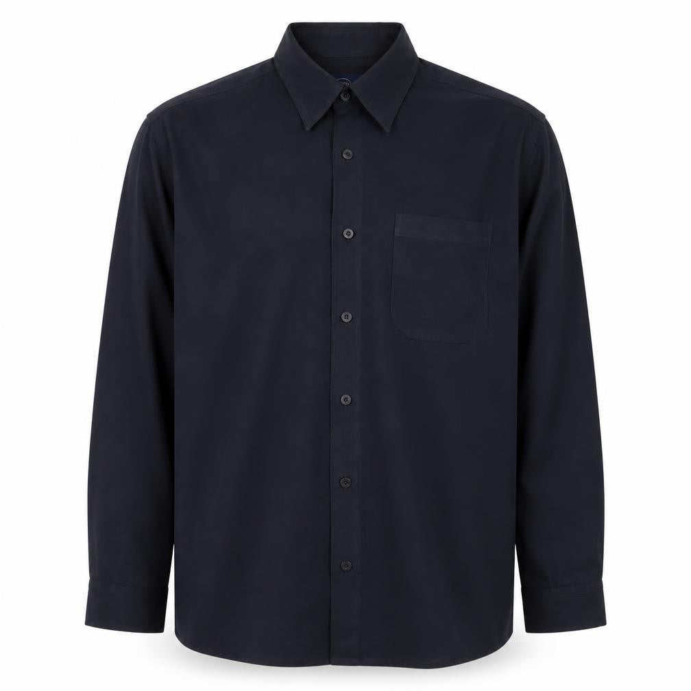 Casual Club Men's Blue Long Sleeve Microfibre Button-Up Shirt M