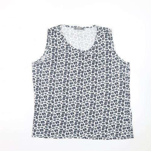Marinello Womens Blue Animal Print Sleeveless Tank Top 2XL