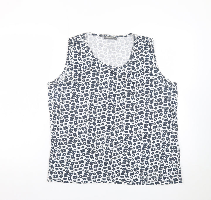 Marinello Womens Blue Animal Print Sleeveless Tank Top 2XL