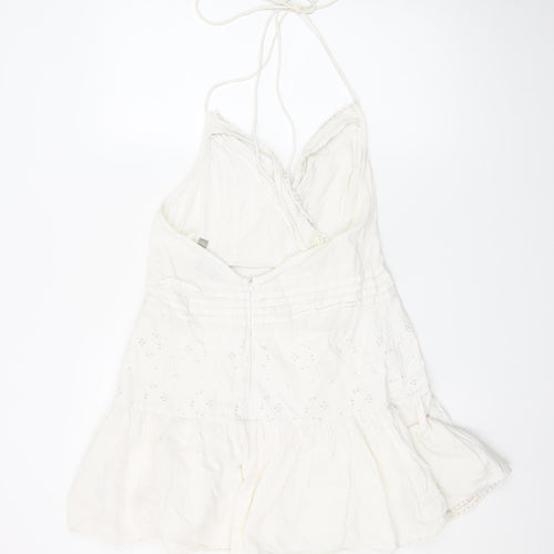 ASOS Women’s White Cotton Linen Slip Dress Size 12 Summer Casual