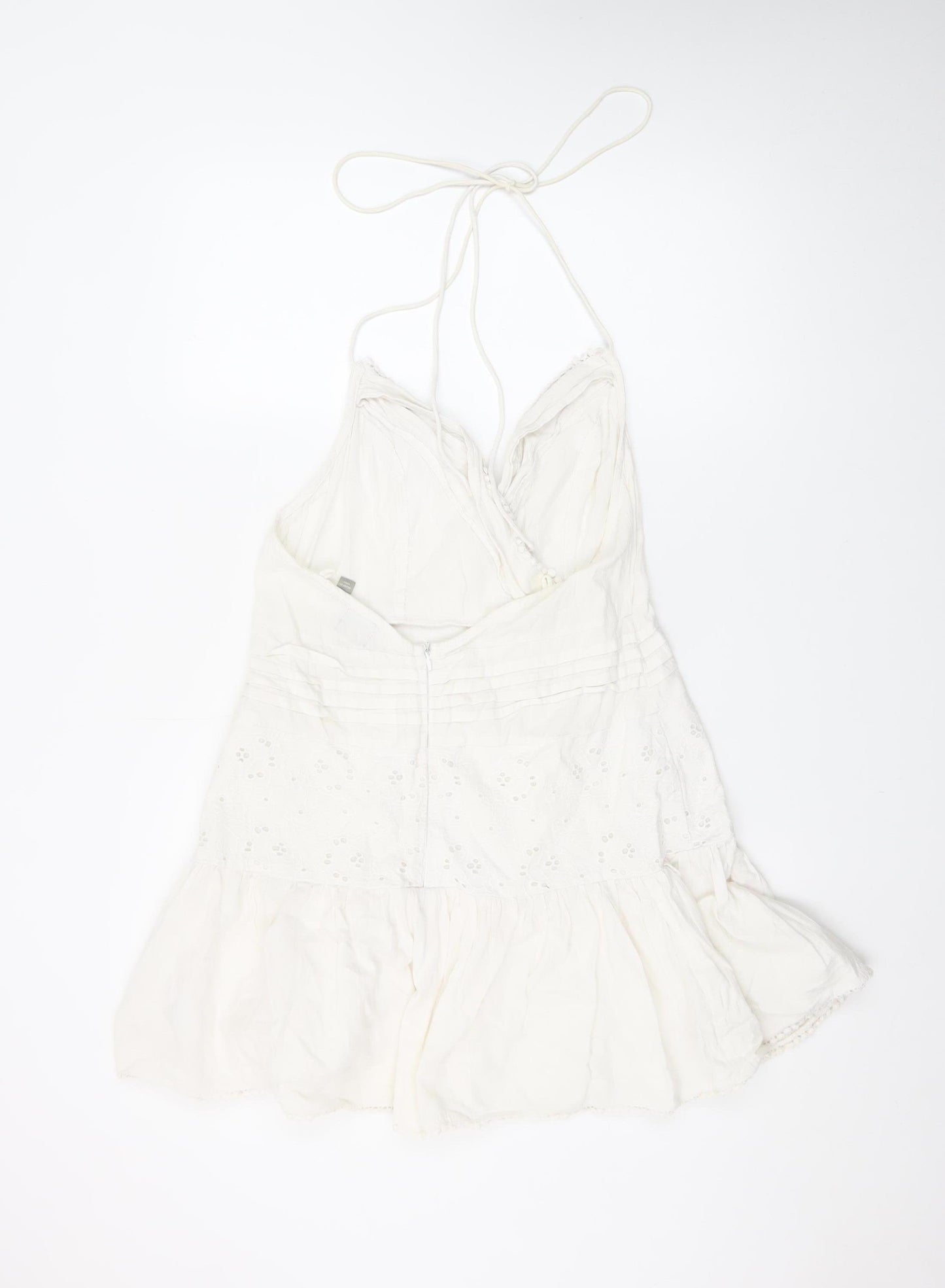 ASOS Women’s White Cotton Linen Slip Dress Size 12 Summer Casual