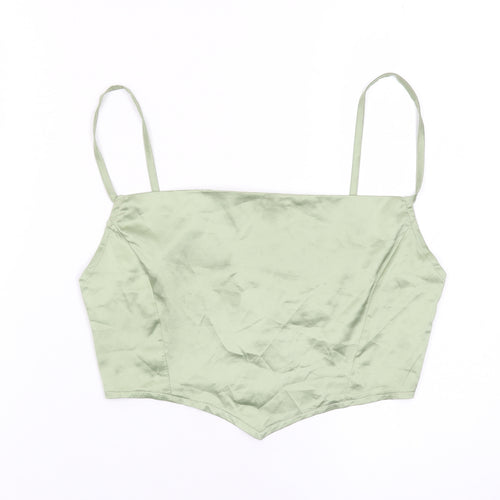 PrettyLittleThing Women’s Green Satin Camisole Top UK 10