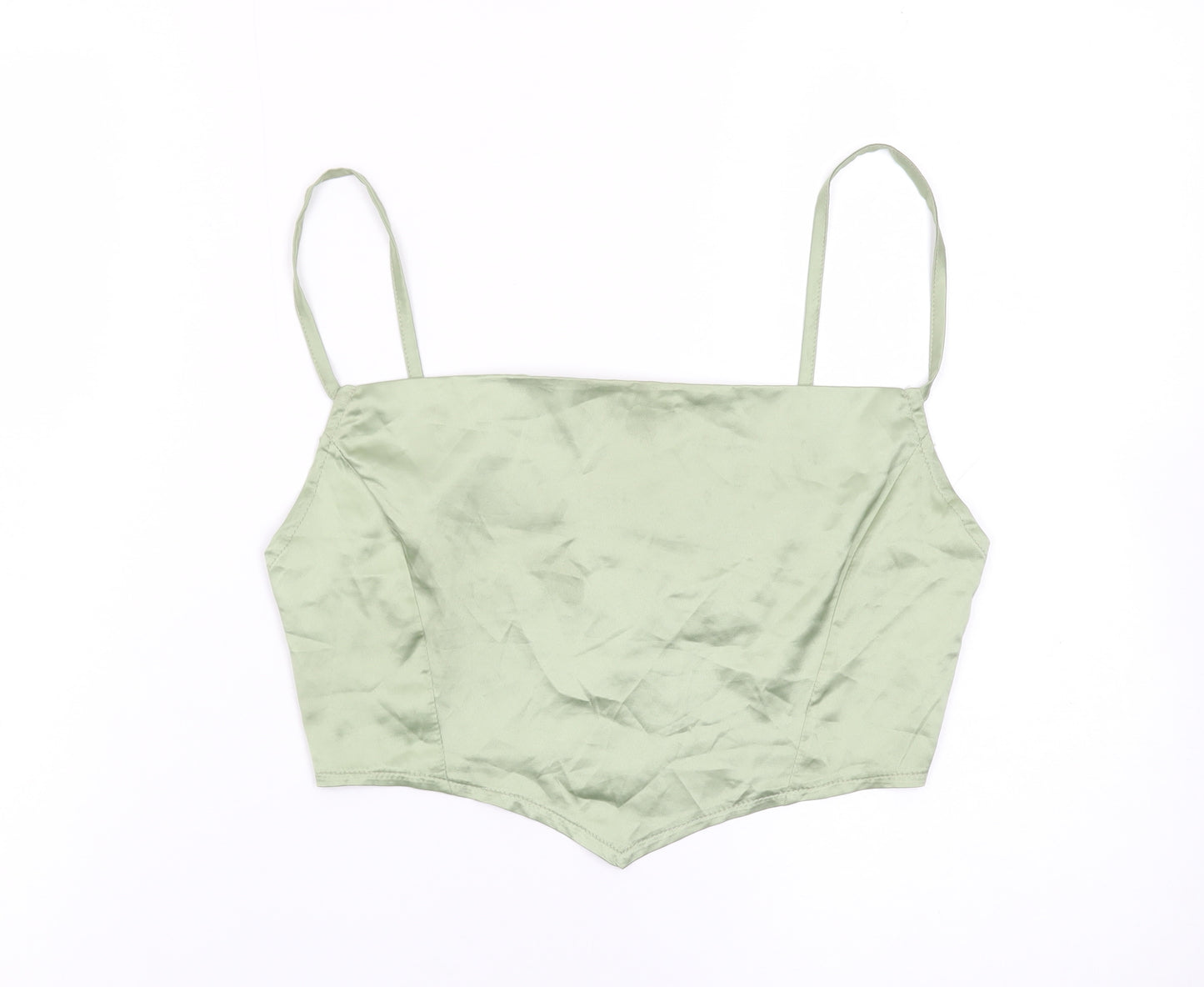 PrettyLittleThing Women’s Green Satin Camisole Top UK 10