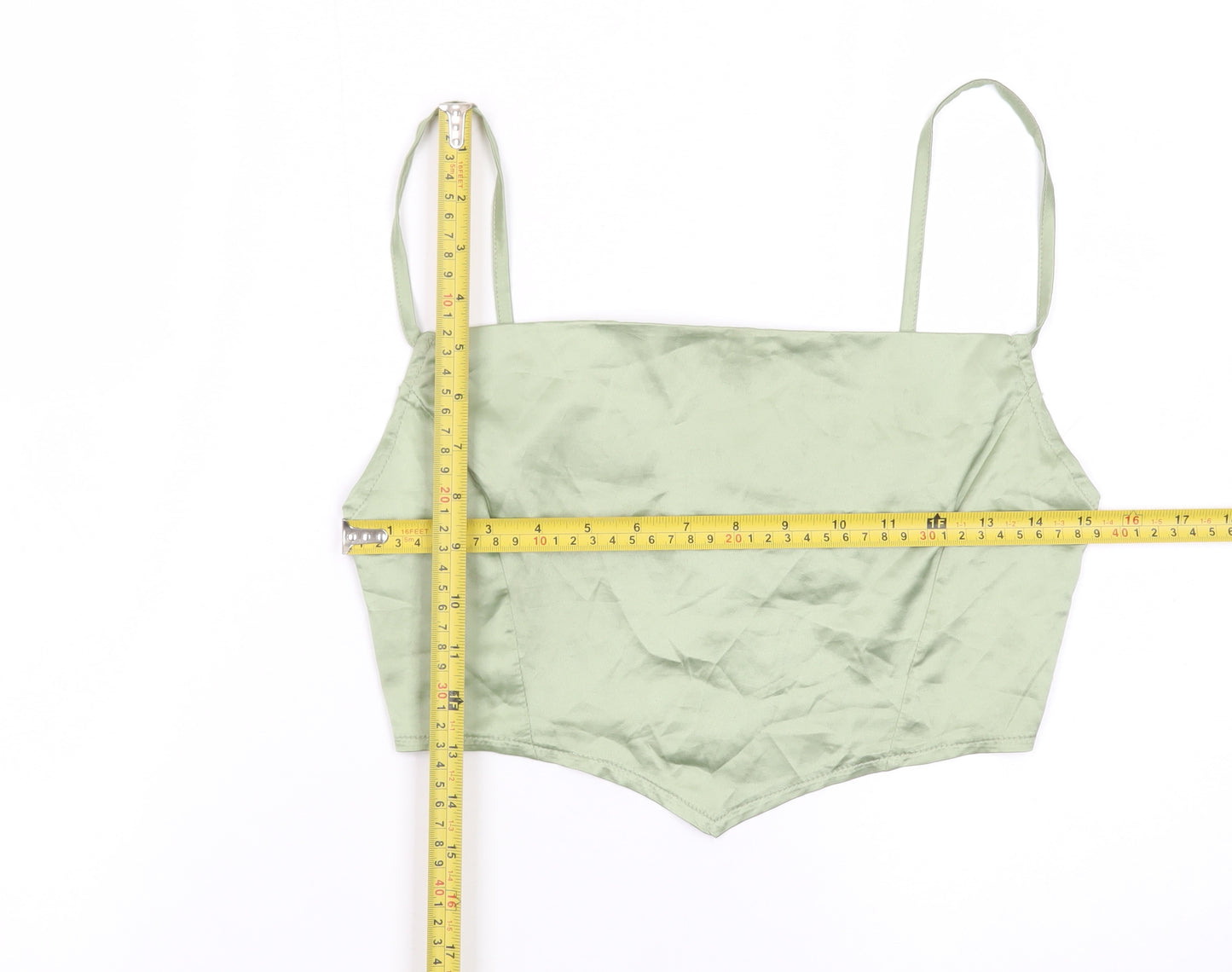 PrettyLittleThing Women’s Green Satin Camisole Top UK 10