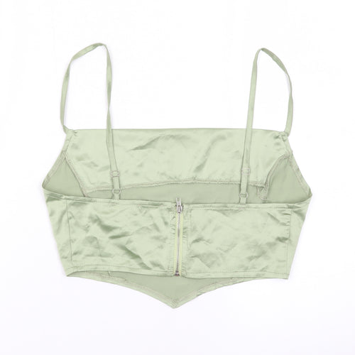 PrettyLittleThing Women’s Green Satin Camisole Top UK 10
