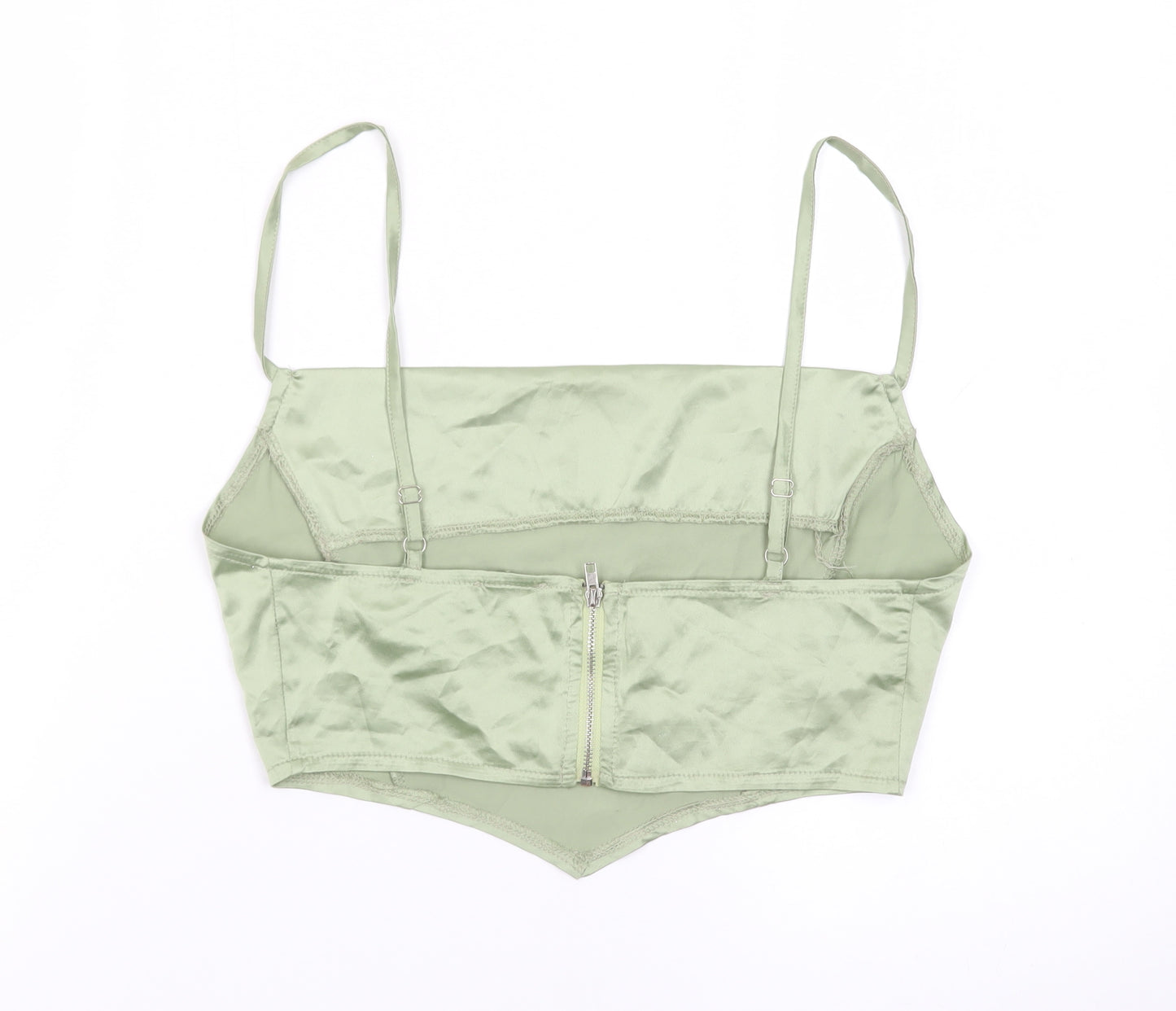 PrettyLittleThing Women’s Green Satin Camisole Top UK 10