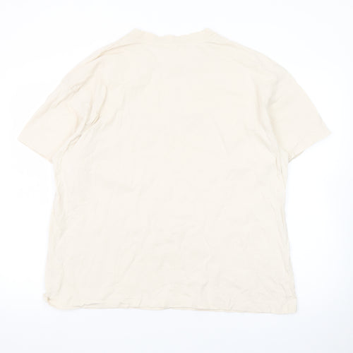 H&M Men Beige Metallica Band Graphic Cotton T-Shirt Size L