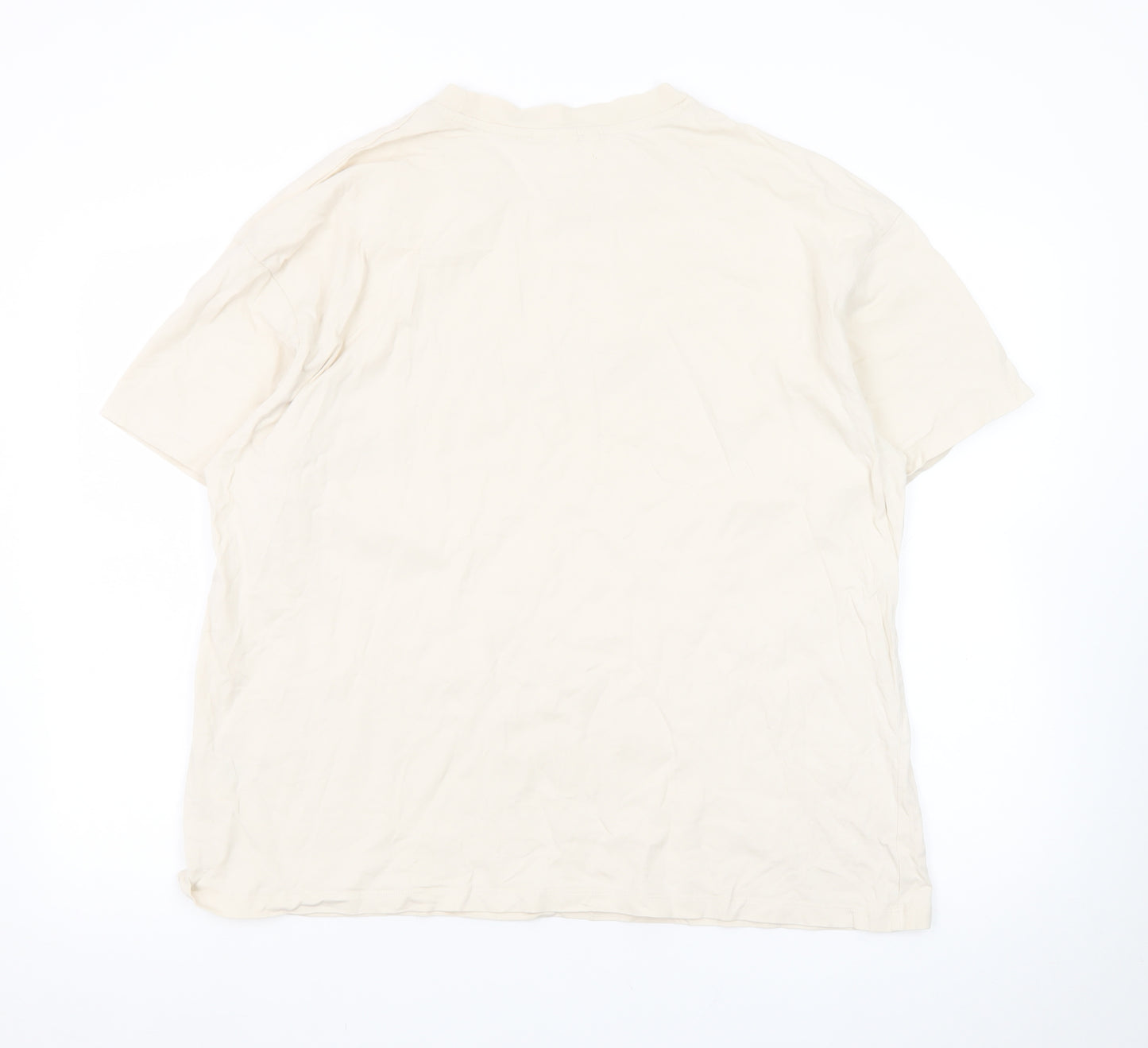 H&M Men Beige Metallica Band Graphic Cotton T-Shirt Size L