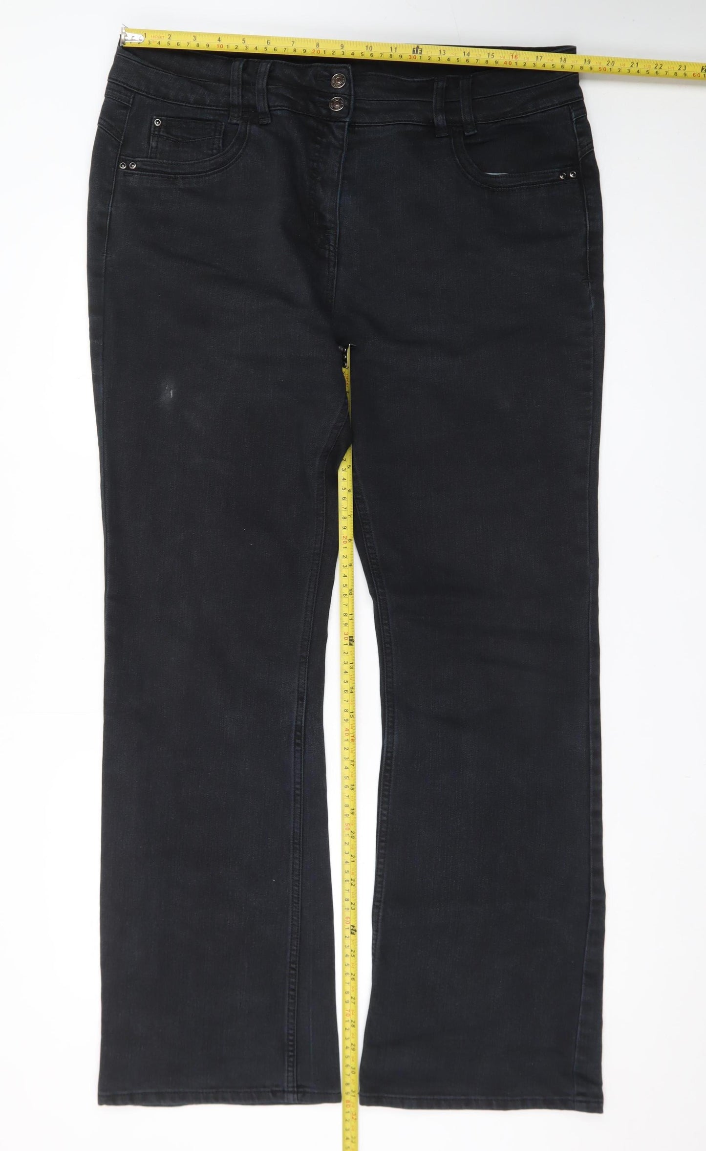 Next Enhancer Men's Black Straight Jeans Size 46 X-Long