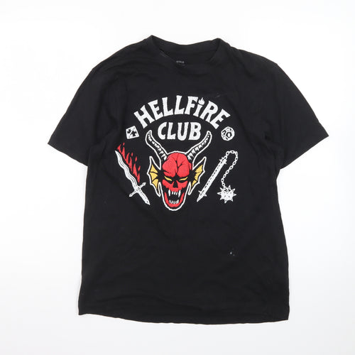 Netflix Stranger Things Hellfire Club Black Women's T-Shirt S