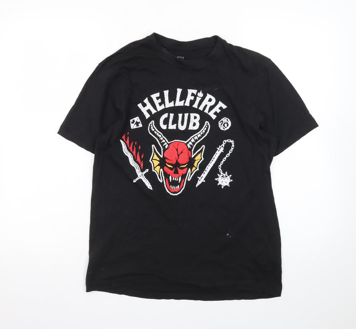 Netflix Stranger Things Hellfire Club Black Women's T-Shirt S