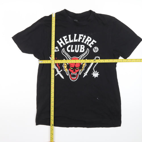 Netflix Stranger Things Hellfire Club Black Women's T-Shirt S