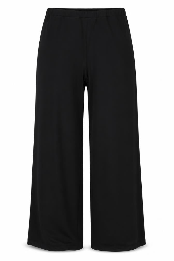 PrettyLittleThing Womens Black Wide-Leg Jersey Trousers Size 12
