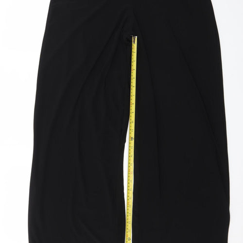 PrettyLittleThing Womens Black Wide-Leg Jersey Trousers Size 12