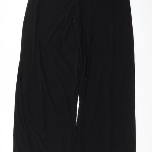 PrettyLittleThing Womens Black Wide-Leg Jersey Trousers Size 12