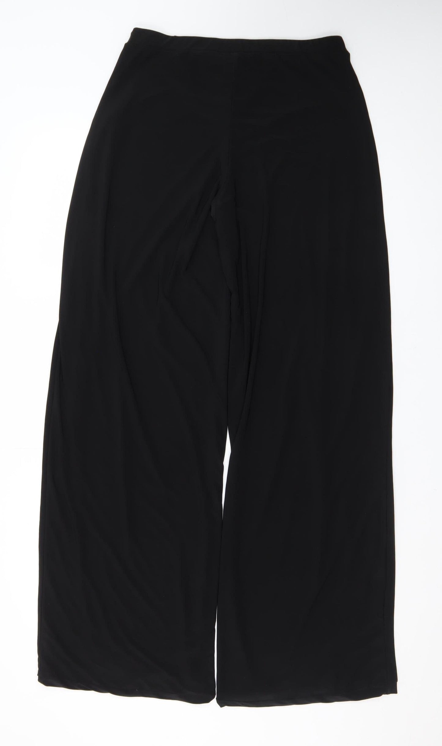 PrettyLittleThing Womens Black Wide-Leg Jersey Trousers Size 12