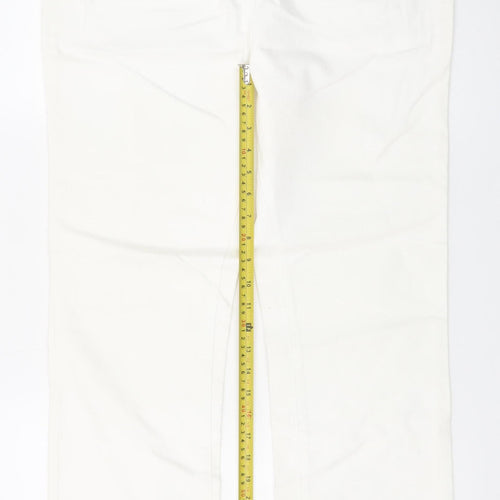 CC Women Ivory Straight Leg Stretch Jeans Size 14