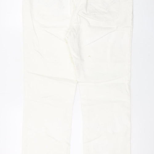 CC Women Ivory Straight Leg Stretch Jeans Size 14