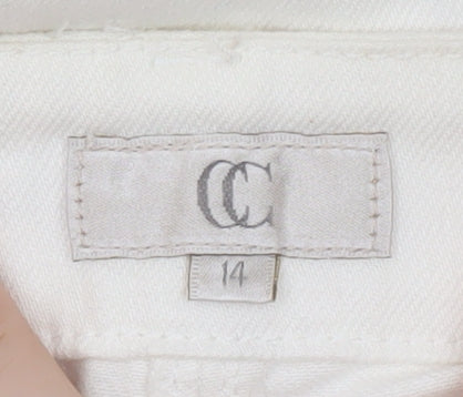 CC Women Ivory Straight Leg Stretch Jeans Size 14